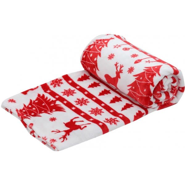 Vánoční deka v barvě červené a bílé