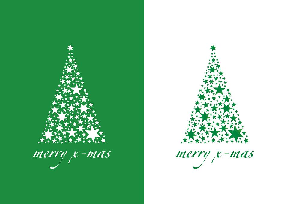 Vánoční strom jako jednoduchý námět na rychlé blahopřání.