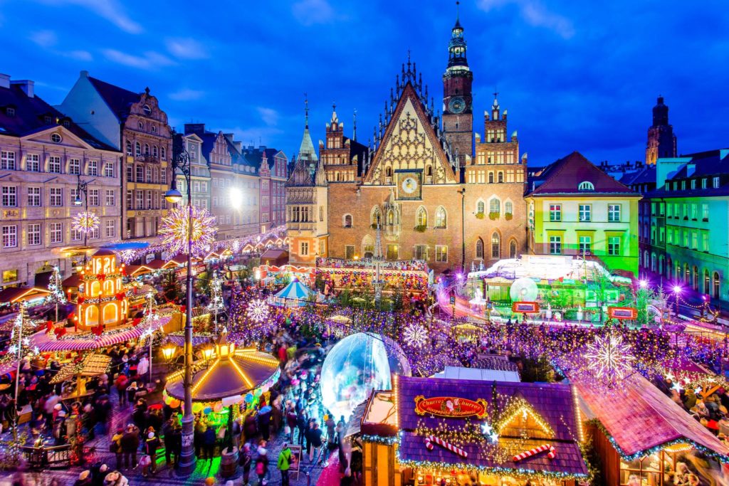 Nádherný vánoční jarmark ve Wroclavi.