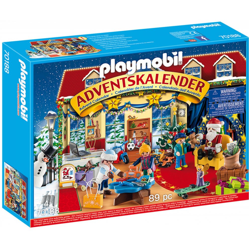 Kalendář s hračkami Playmobil.
