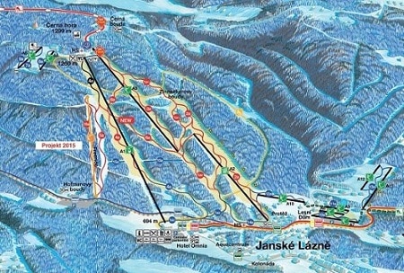 Mapa ski areálu Jánské Lázně