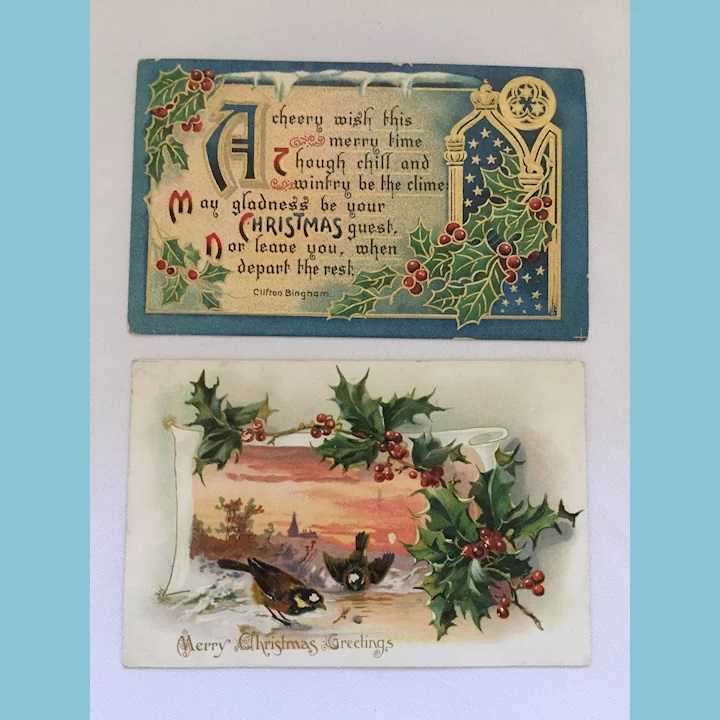 Vánoční pohlednice s natištěným textem přání 