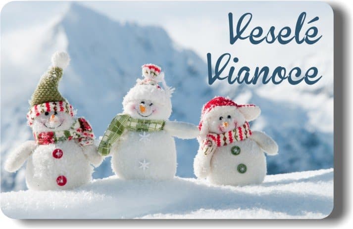 Slovenské přání k Vánocům se sněhuláky