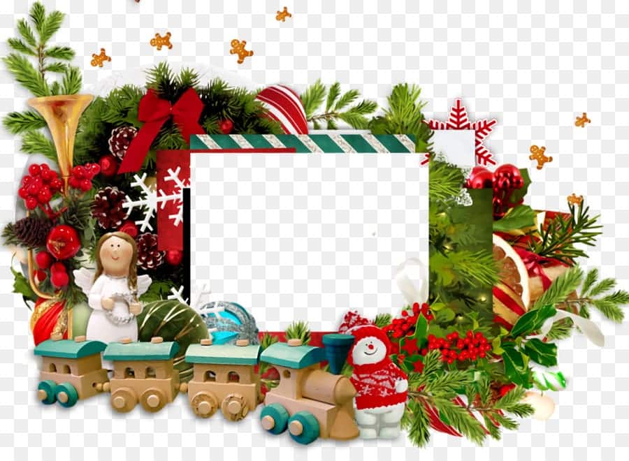 Vánoční rámeček s místem pro fotku a dekoracemi