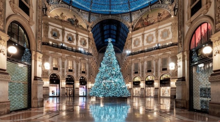 Vánoční strom v Galerii Viktora Emanuela II.