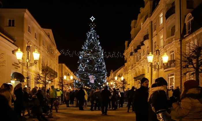 Vánoční strom ve Františkových Lázních.