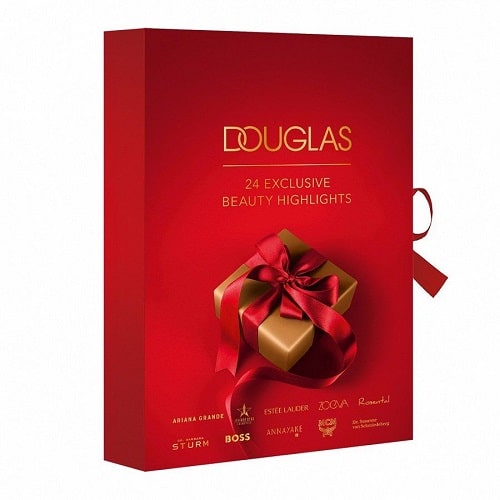 Červený adventní kosmetický kalendář Douglas 24 exclusive reality highlights