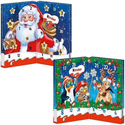 Stolní adventní kalendář s motivem Santa Clause od Kinder.