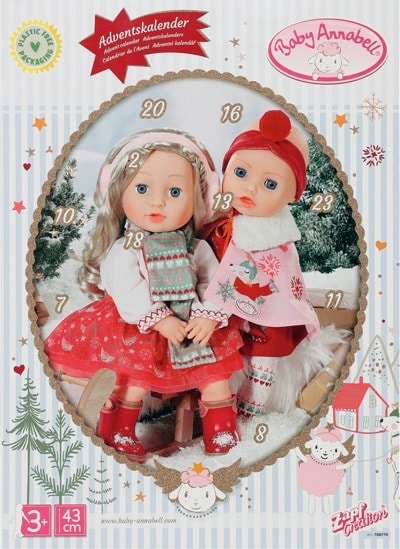 Adventní kalendář Baby born s oblečky pro dvě panenky holky.