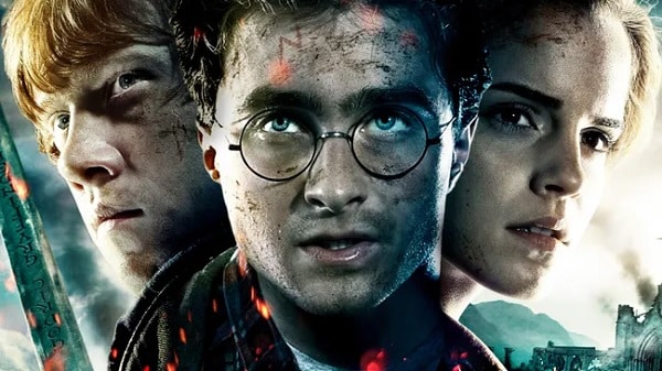 Tváře herců představujících hlavní postavy ve filmové sérii Harry Potter.