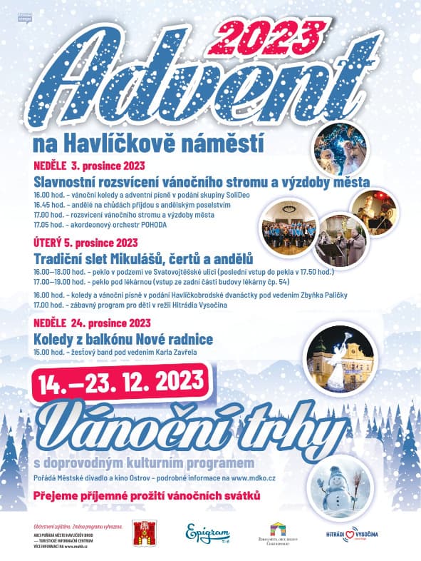 Plakát Adventu na Havlíčkově náměstí.