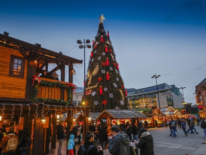 Vánoční strom v Dortmundu.
