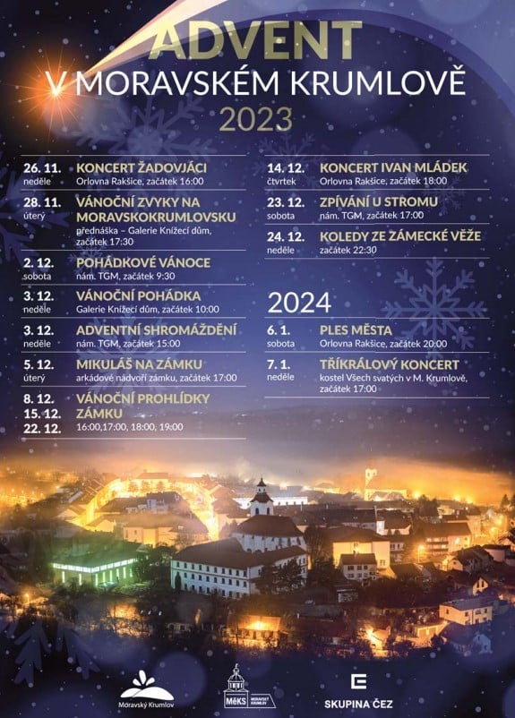 Leták na Advent v Moravském Krumlově 2023.