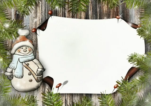 Vánoční obrázkové přání se sněhulákem zdarma