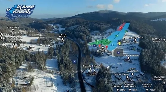 Mapa ski areálu U Sachovy studánky