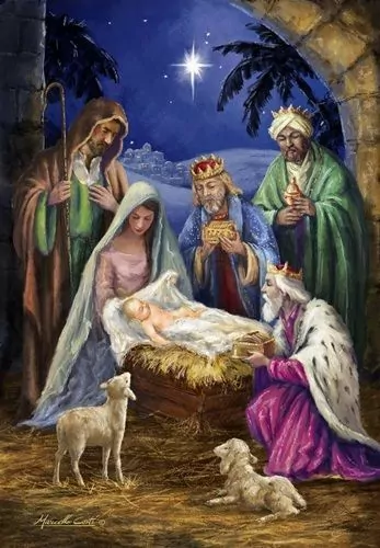 Tři králové nad Ježíškem s Marií a Josefem