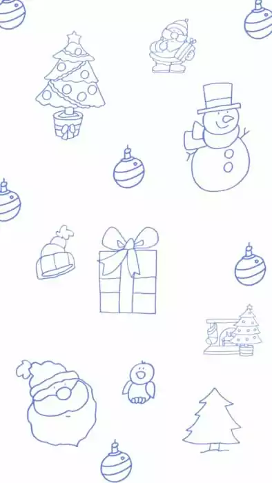 Jednoduchá bílá tapeta s obrázky vánočních motivů